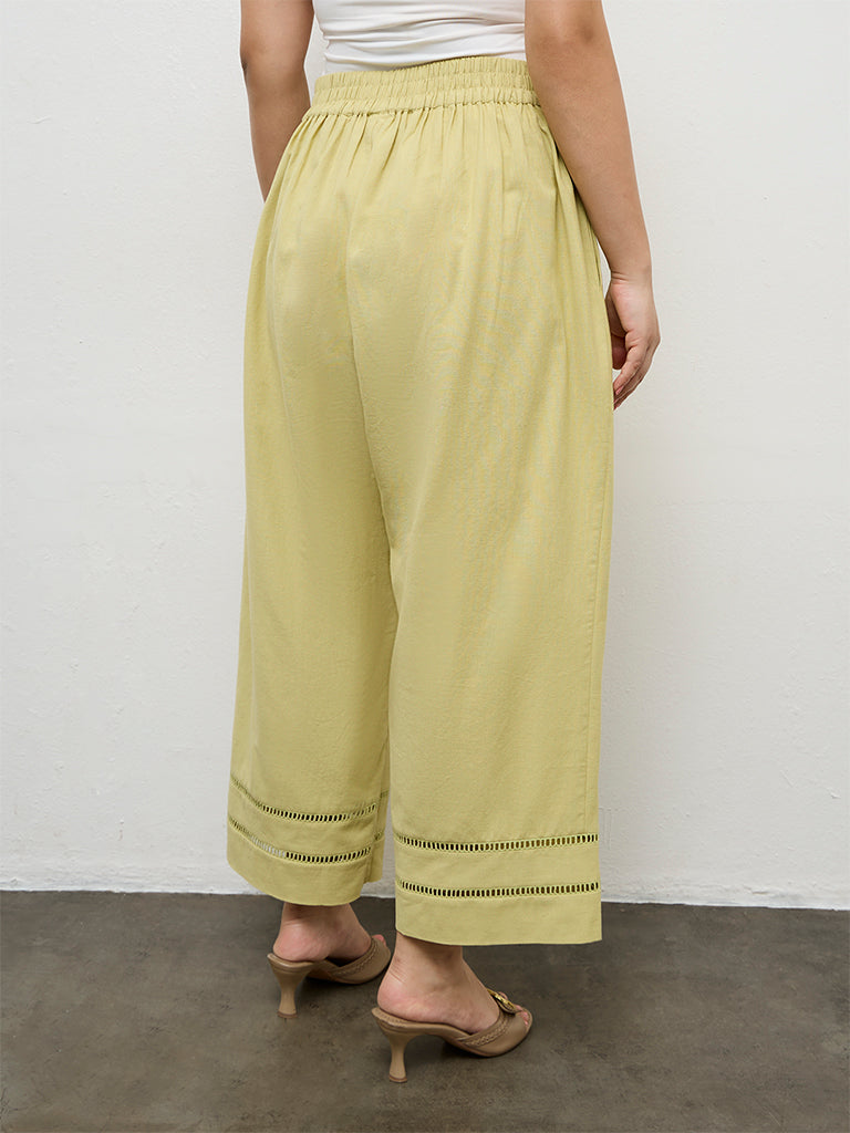 Diza Lime Embroidered Pants