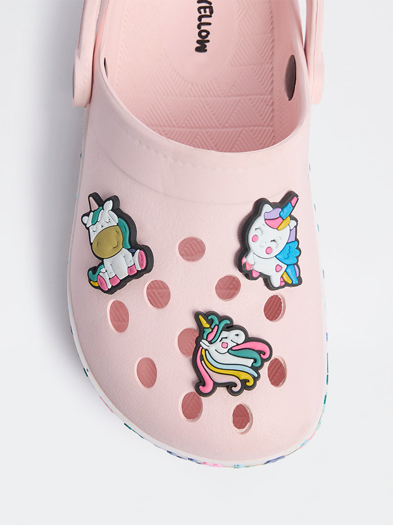 Yellow Pink Unicorn Themed Clogs