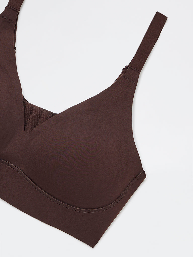 Wunderlove Dark Brown Cotton-Blend Fygure Shaping Bra