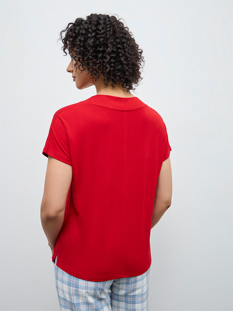Wunderlove Red Solid Top