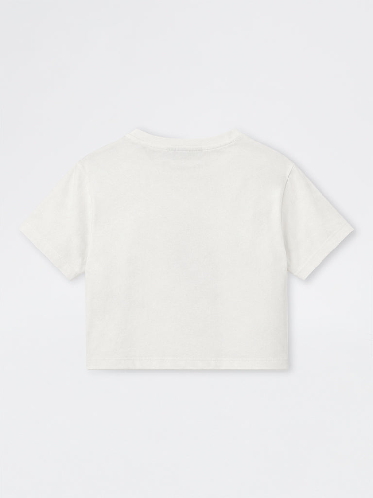 Nuon White Graphic Printed Cotton-Blend T-Shirt