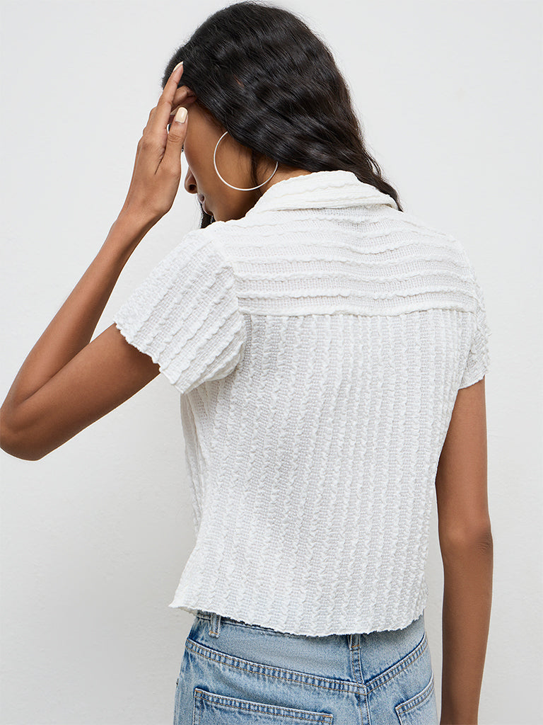 Nuon White Seersucker Shirt