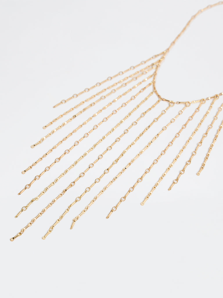 Westside Accessories Gold Lines Statement Necklace