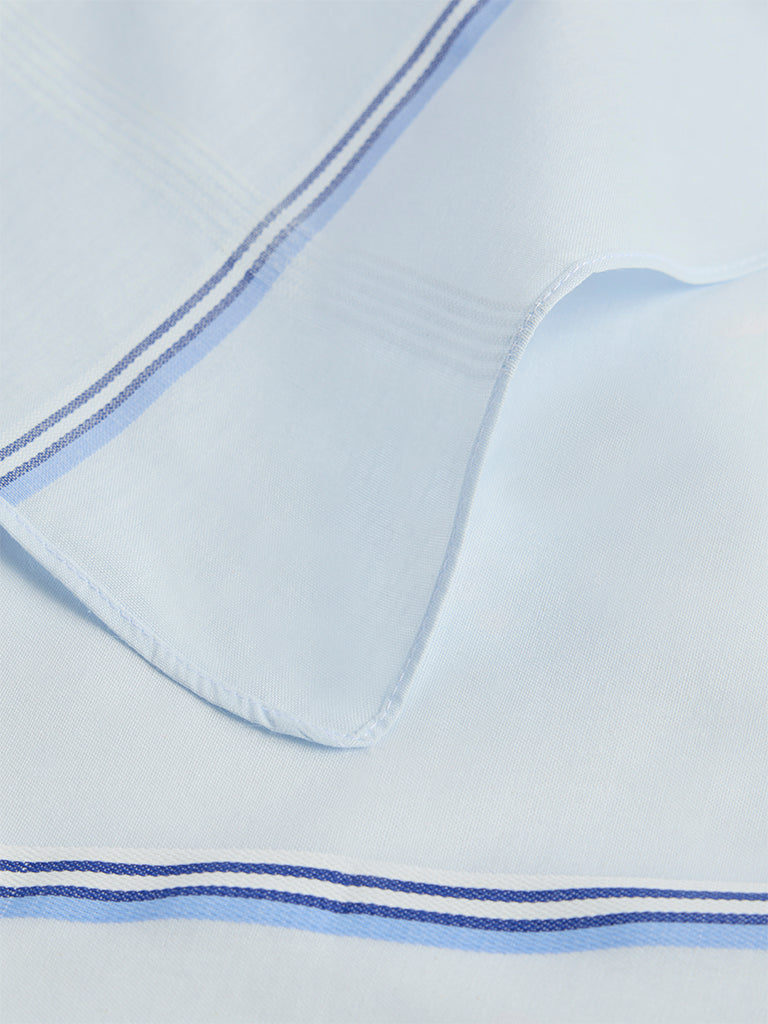 WES Lounge Light Yellow Striped Cotton Handkerchief - Set of 5