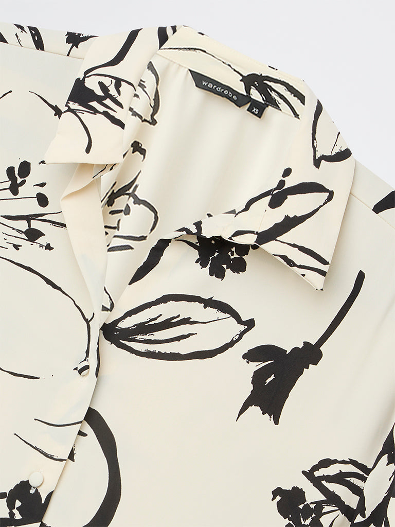 Wardrobe Ivory Floral Printed Shirt