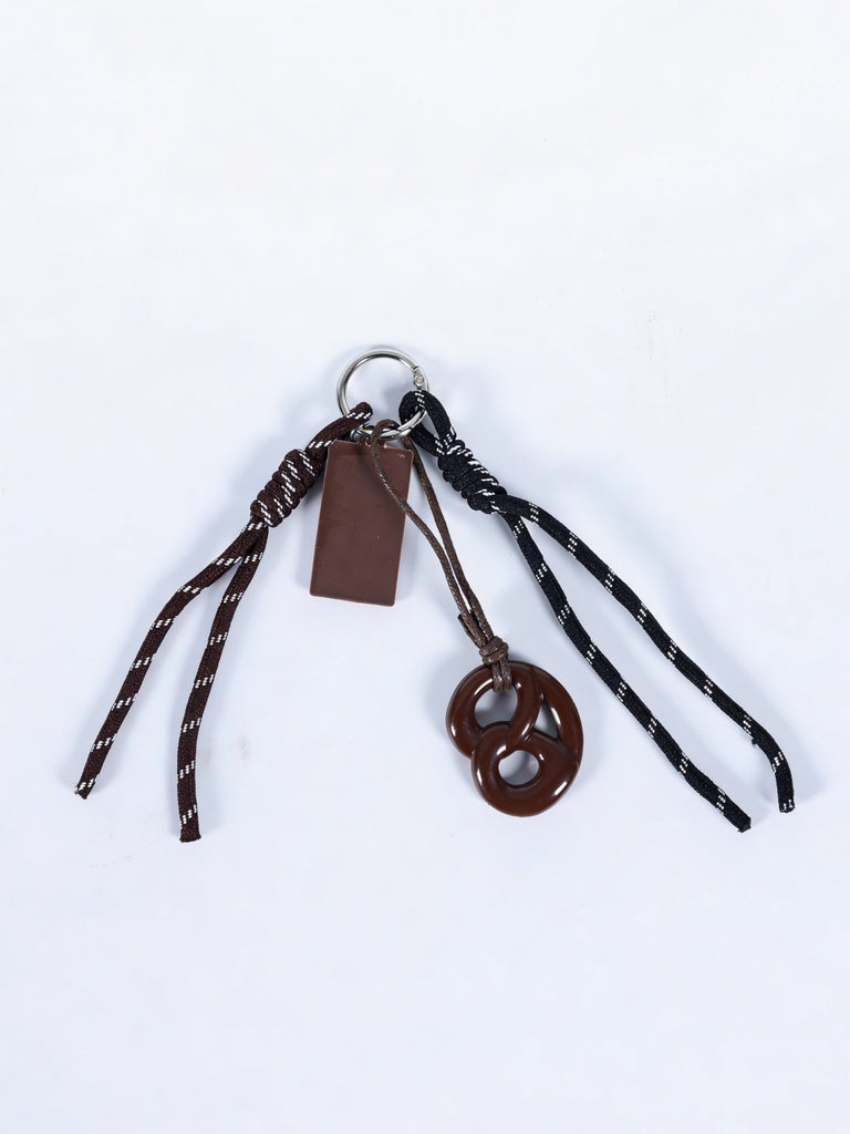 Brown Pretzel And Chocolate Bar Decorative Charm Accessory
