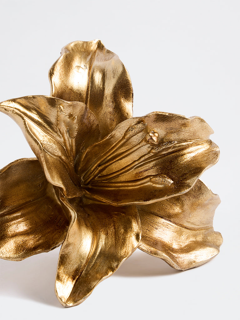 Westside Home Gold Resin Flower Decorative Object