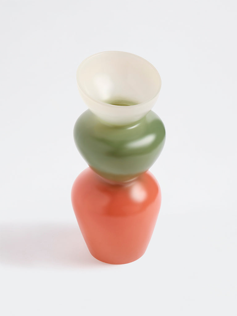 Westside Home Multicolor Three-Tiered Glass Vase