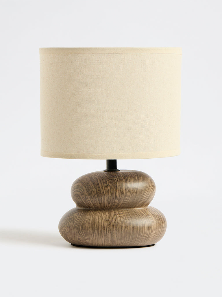 Westside Home Dark Brown Pebble Wood Table Lamp