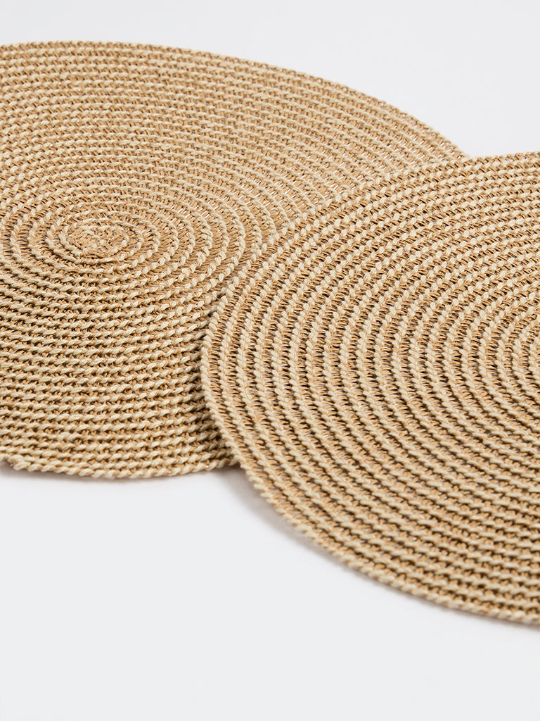 Westside Home Beige Jute Woven Placemats - Set of 2