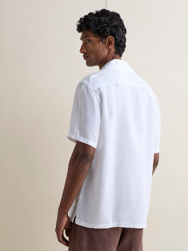 Ascot Off-White Relaxed-Fit Linen Shirt