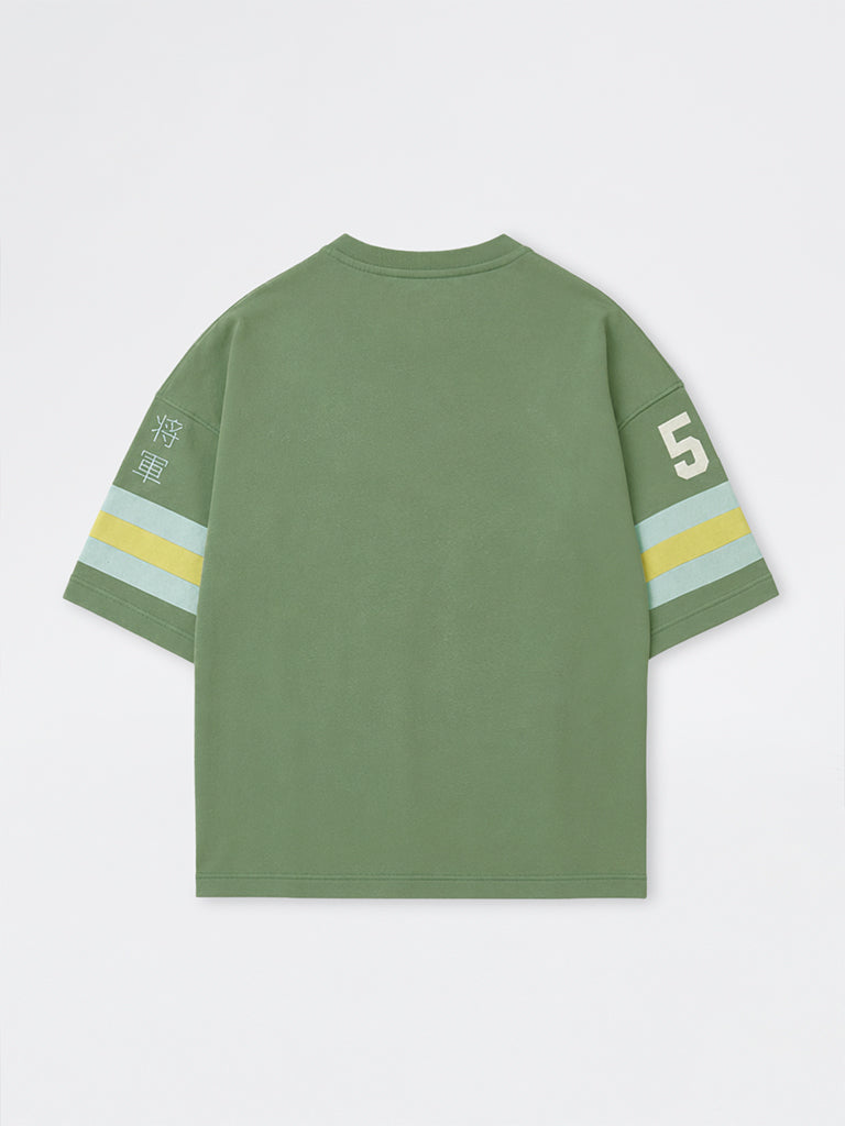 Nuon Green Printed Oversized T-Shirt