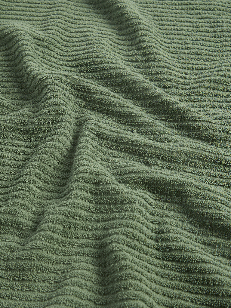 Westside Home Olive Knit-Textured Bath Towel