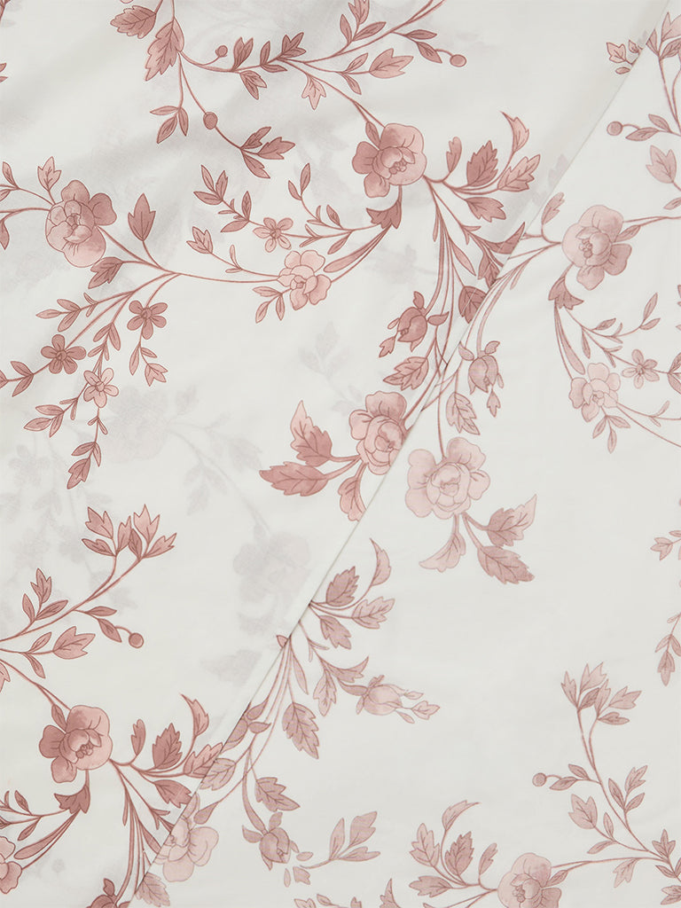 Westside Home Pink Floral Printed Queen Bed Sheet Set