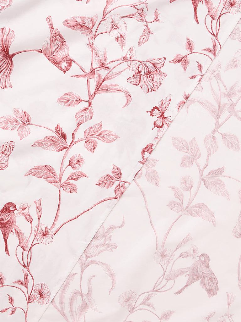 Westside Home Red Nature-Inspired King Bed Sheet Set