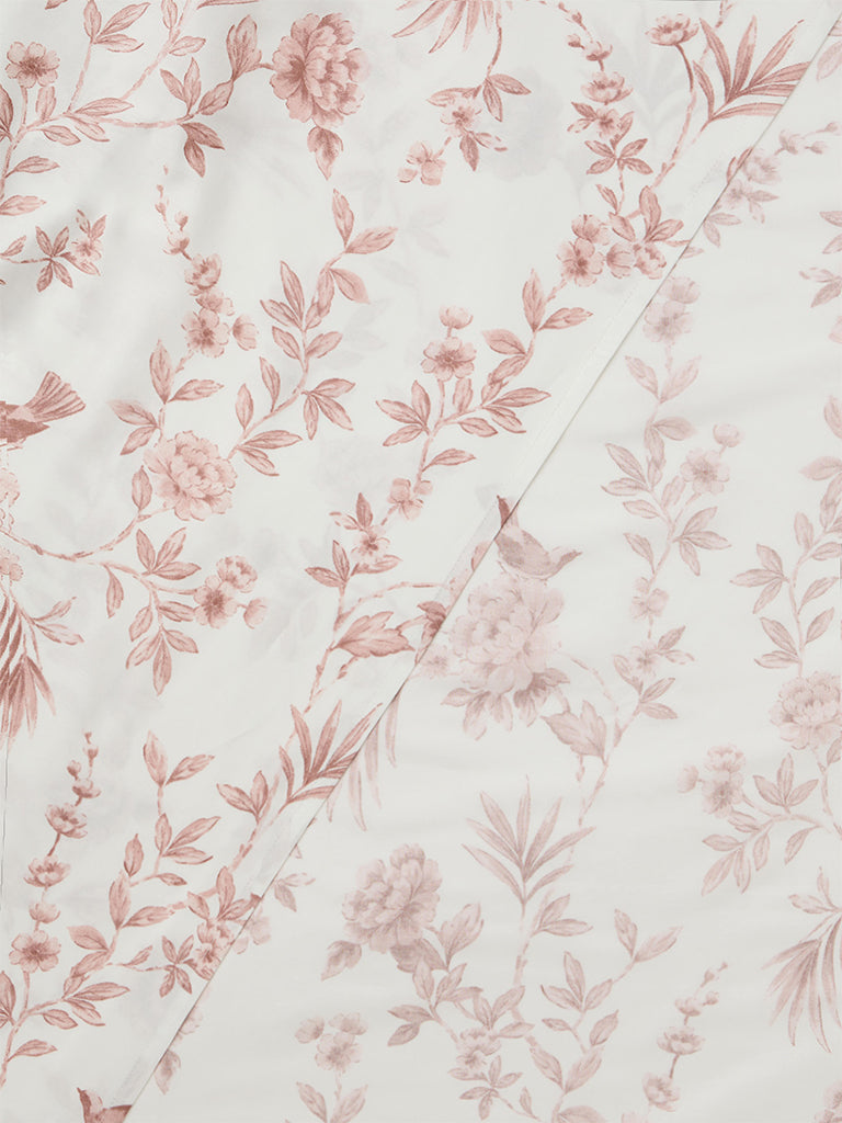 Westside Home Pink Floral Printed Queen Bed Sheet Set