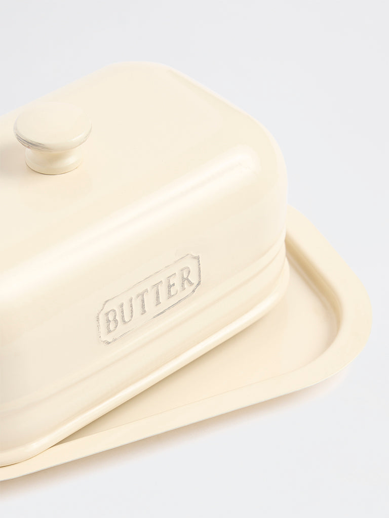 Westside Home Ivory Victorian Style Butter Dish with Lid