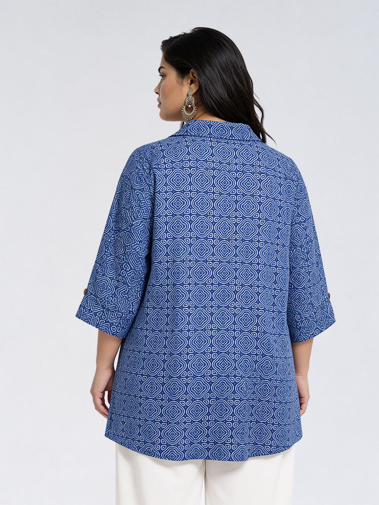 Diza Blue Printed Tunic