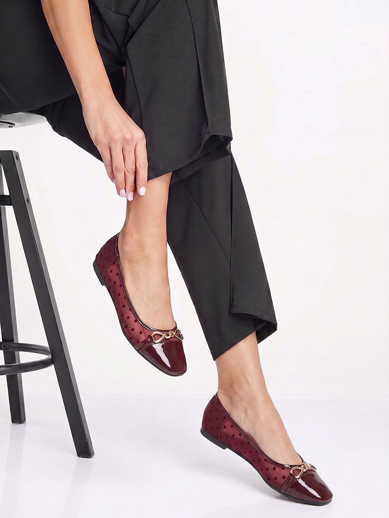 LUNA BLU Burgundy Ballerinas