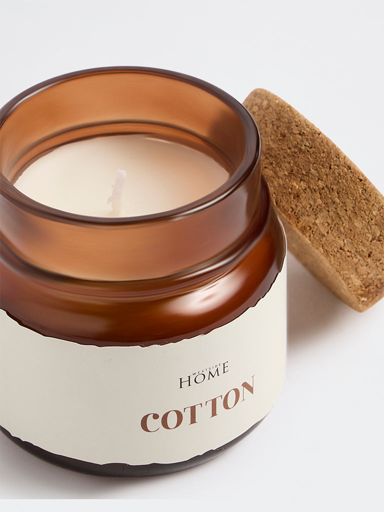 Westside Home Brown Glass Cotton Candle Jar