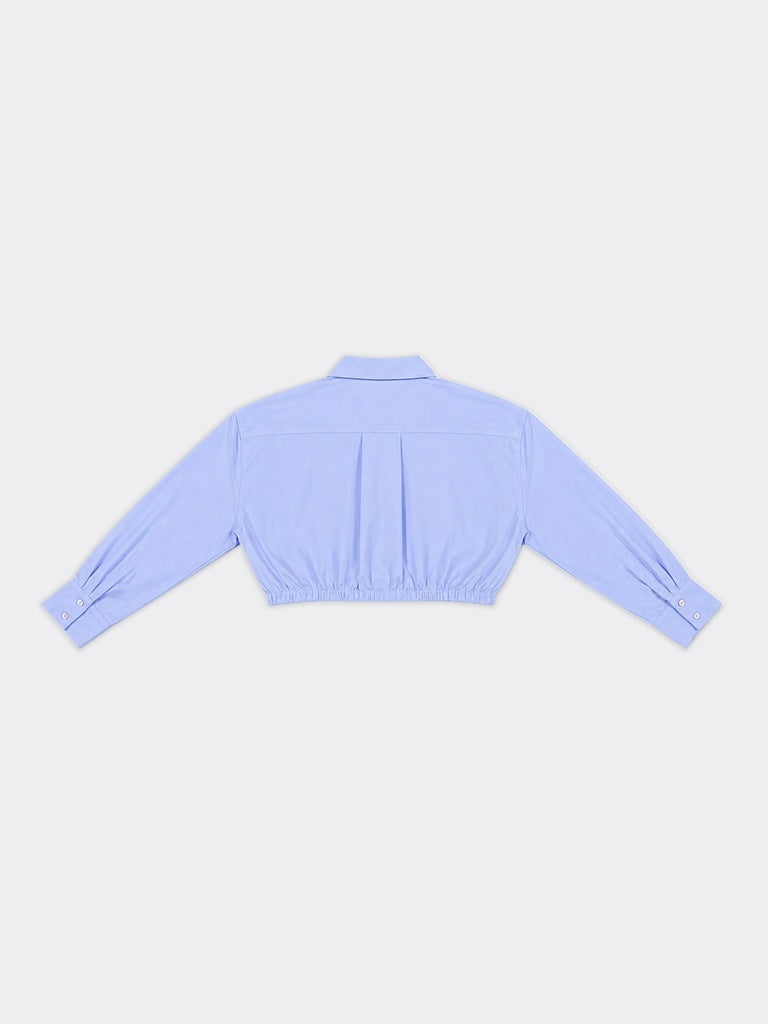 Nuon Blue Solid Cotton Blouse