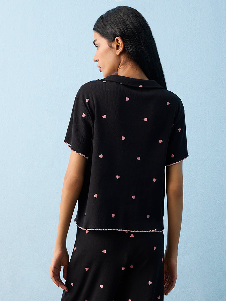 Superstar Black Ribbed-Textured Cotton-Blend Shirt