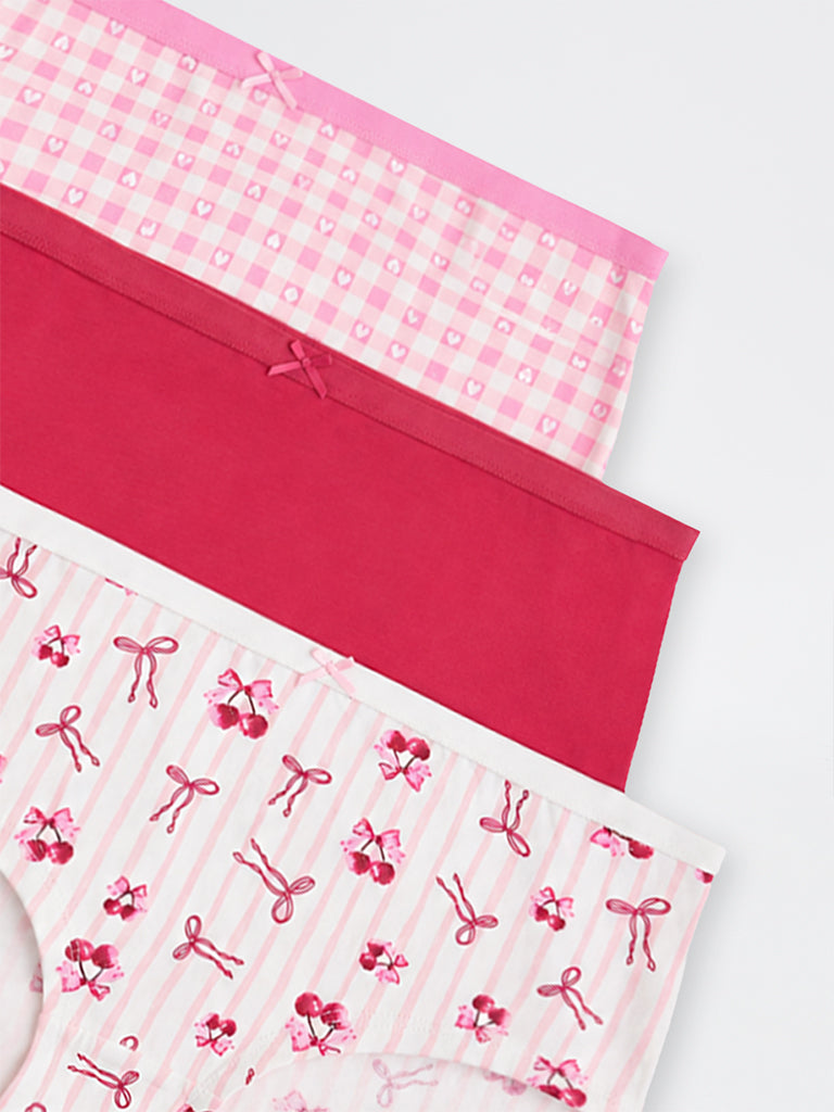 Wunderlove 3-Pack Printed Low-Rise Cotton-Blend Briefs