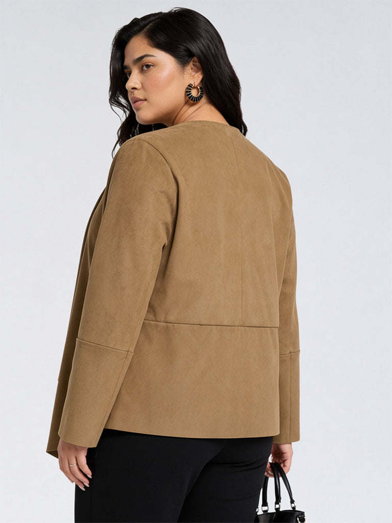 Gia Brown Suede Shrug
