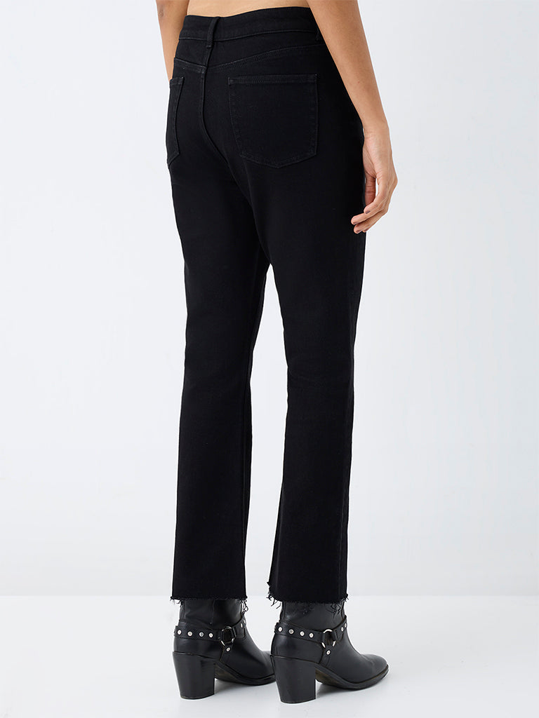 LOV Black Solid High-Rise Jeans