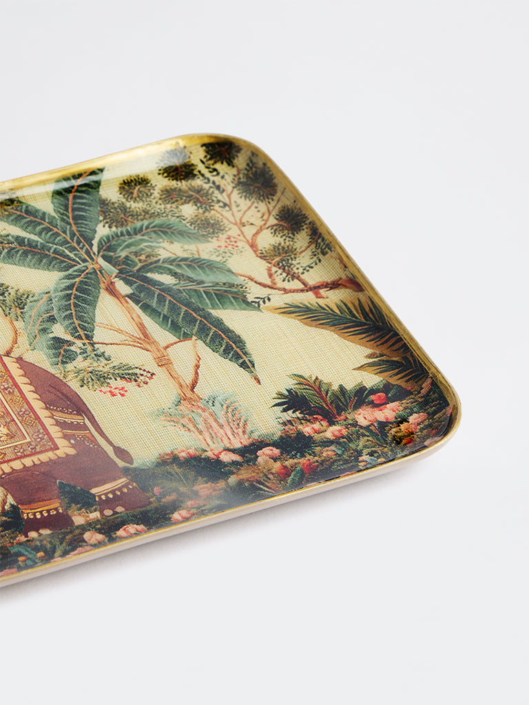 Westside Home Sage Heritage Elephant Design Tray