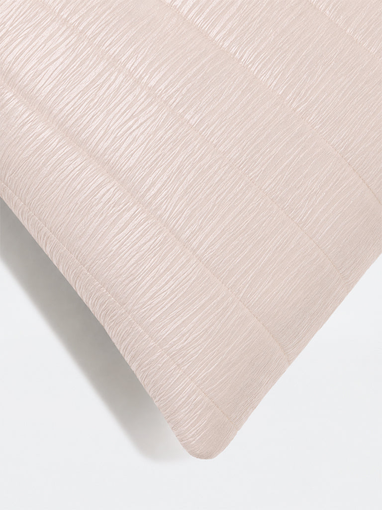 Westside Home Light Pink Crinkle-Textured Tissue Cushion Cover