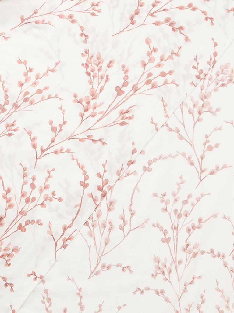 Westside Home Dusty Pink Foliage Printed King Bed Sheet Set