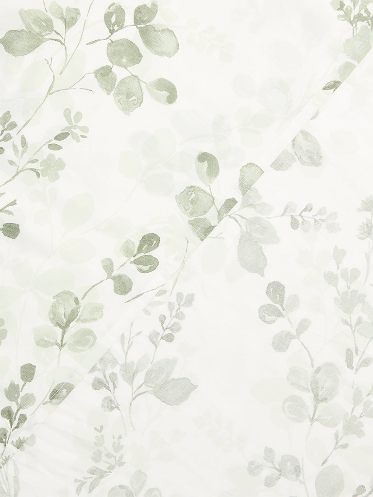 Westside Home Sage Botanical Pattern King Bed Sheet Set