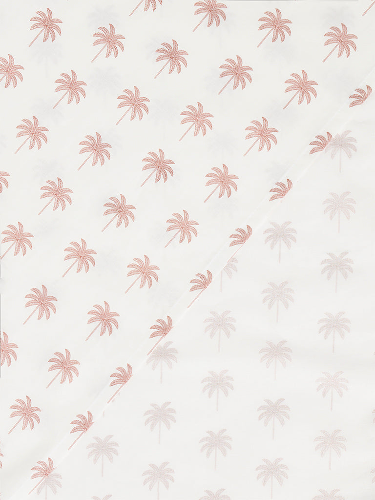 Westside Home Dusty Pink Palm Tree Printed King Bed Sheet Set