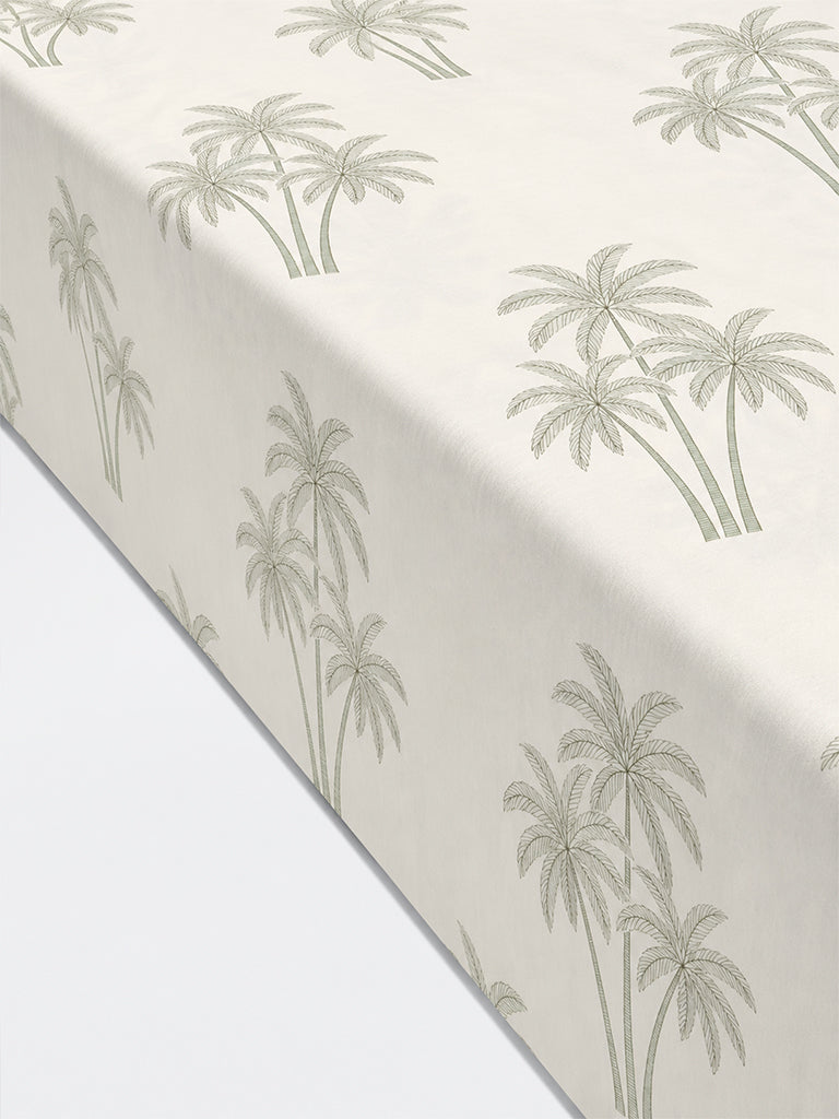 Westside Home Sage Tropical Printed Queen Bed Sheet Set