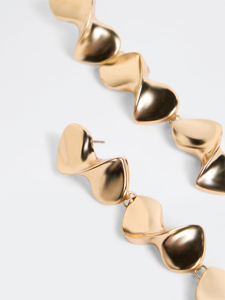 Westside Accessories Gold Elongated Statement Earrings