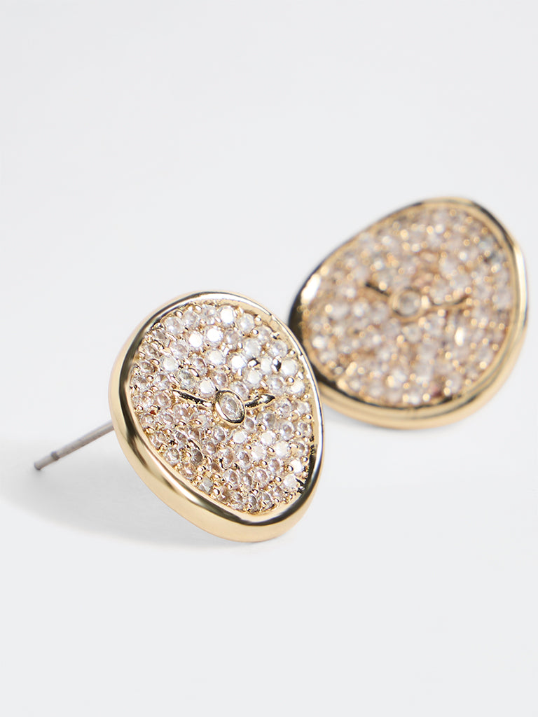 Westside Accessories Gold Embellished Stud Earrings