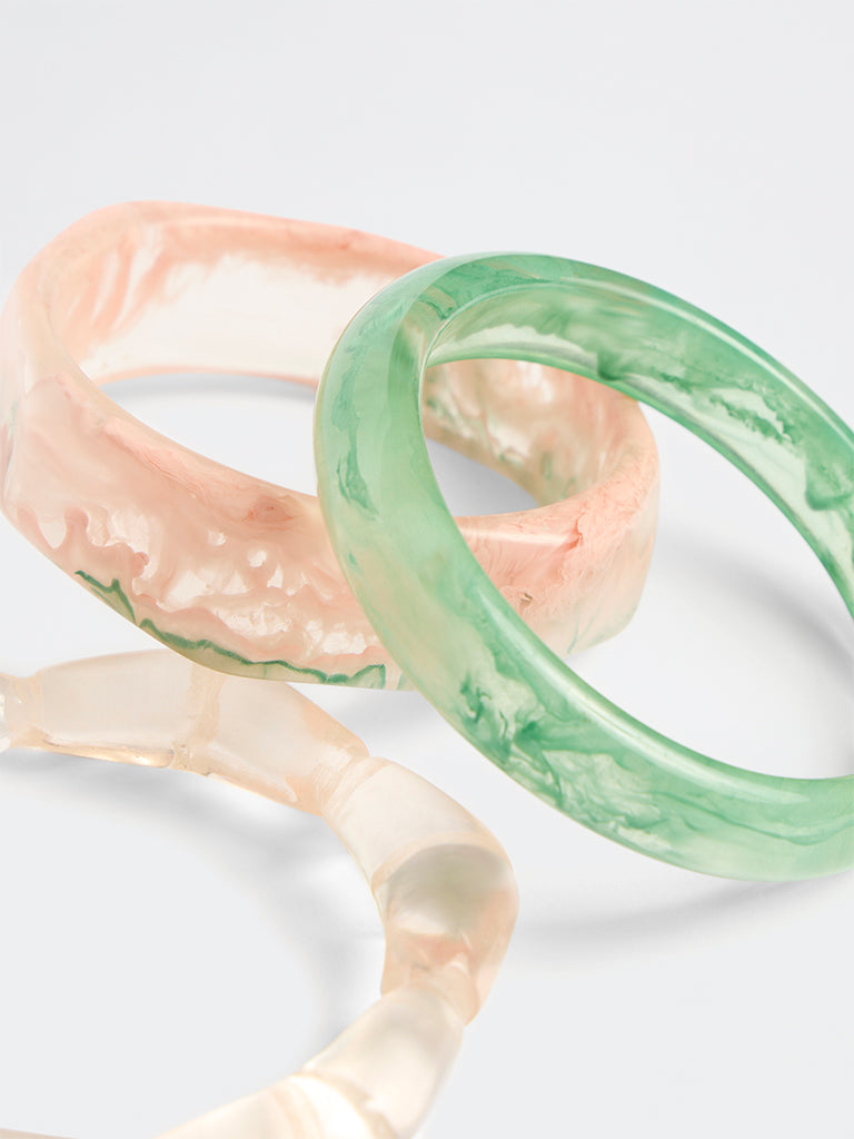 Westside Accessories Multicolour Resin Bangles - Pack of 3