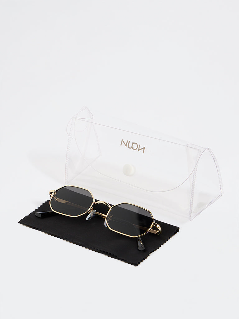 Nuon Purple Geometric Sunglasses - Comes with a Pouch and Cleaning Cloth