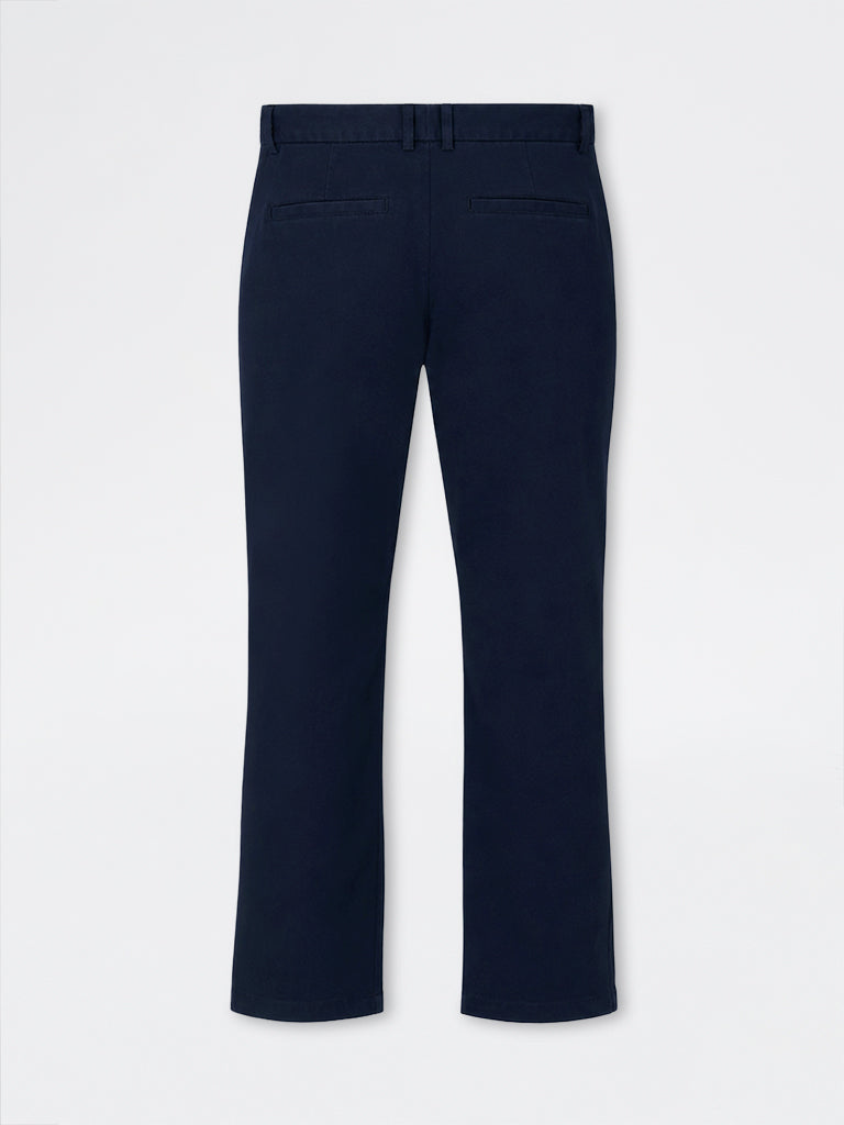 Ascot Navy Relaxed-Fit Mid-Rise Cotton-Blend Trousers
