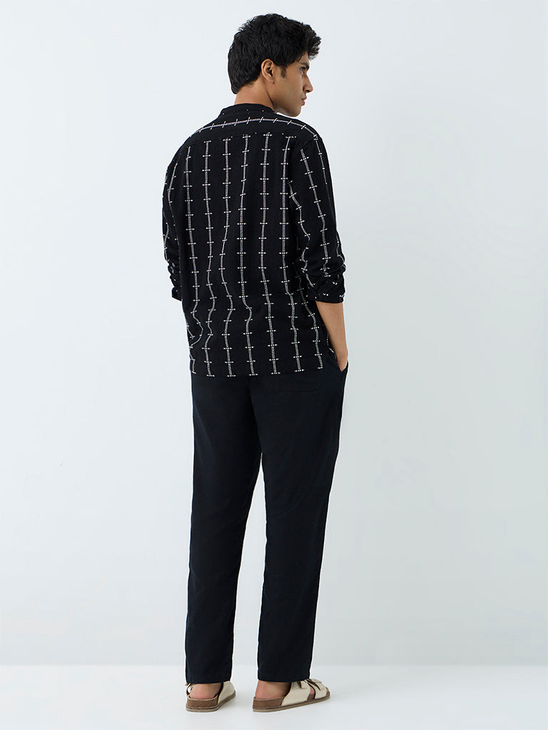 ETA Black Solid Relaxed-Fit Cotton Chinos