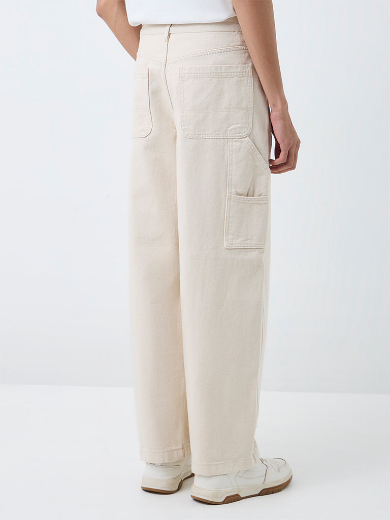 Nuon Ivory Skater-Fit Mid-Rise Jeans