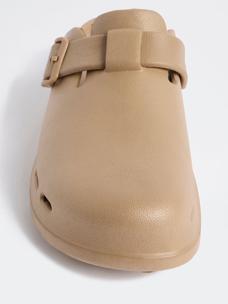 SOLEPLAY Taupe Perforated Clogs