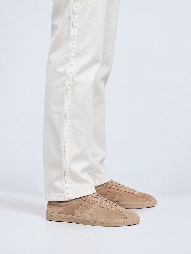 SOLEPLAY Blush Pink Striped Suede Lace-Up Sneakers