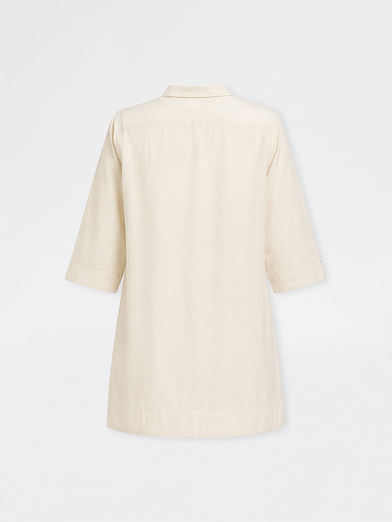 Diza Ivory Floral Embroidered Tunic
