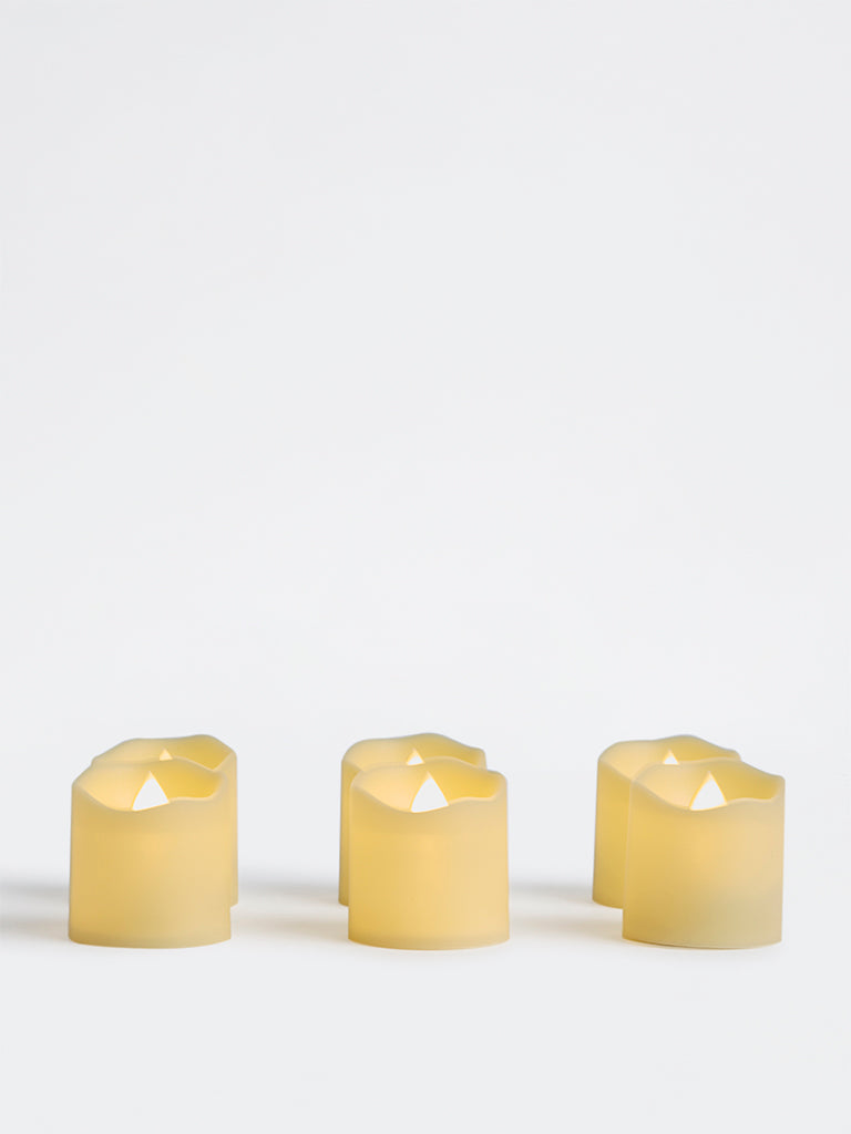 Westside Home Cream Xmas LED Votive Candles - Set of 6