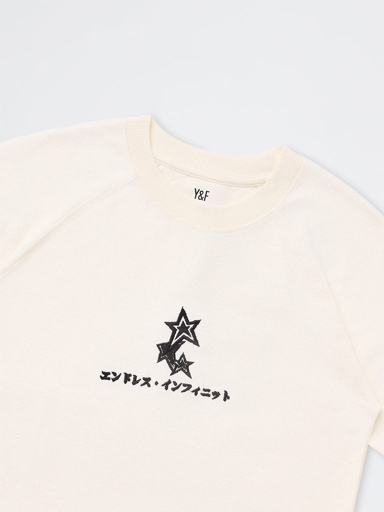 Boys Off-White Embroidered Cotton-Blend T-Shirt