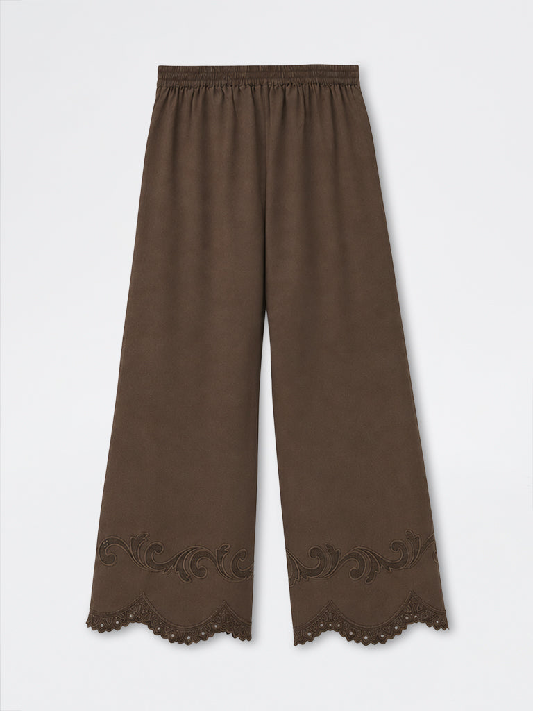 Embroidered Cotton Trousers