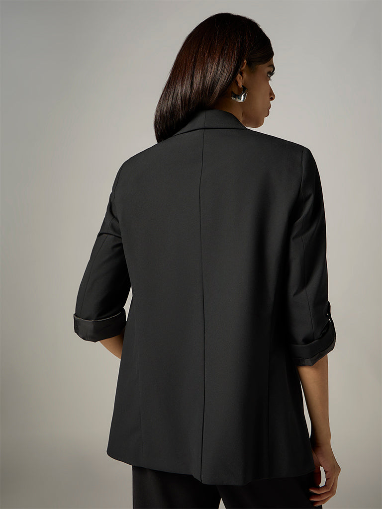 Wardrobe Black Solid Blazer