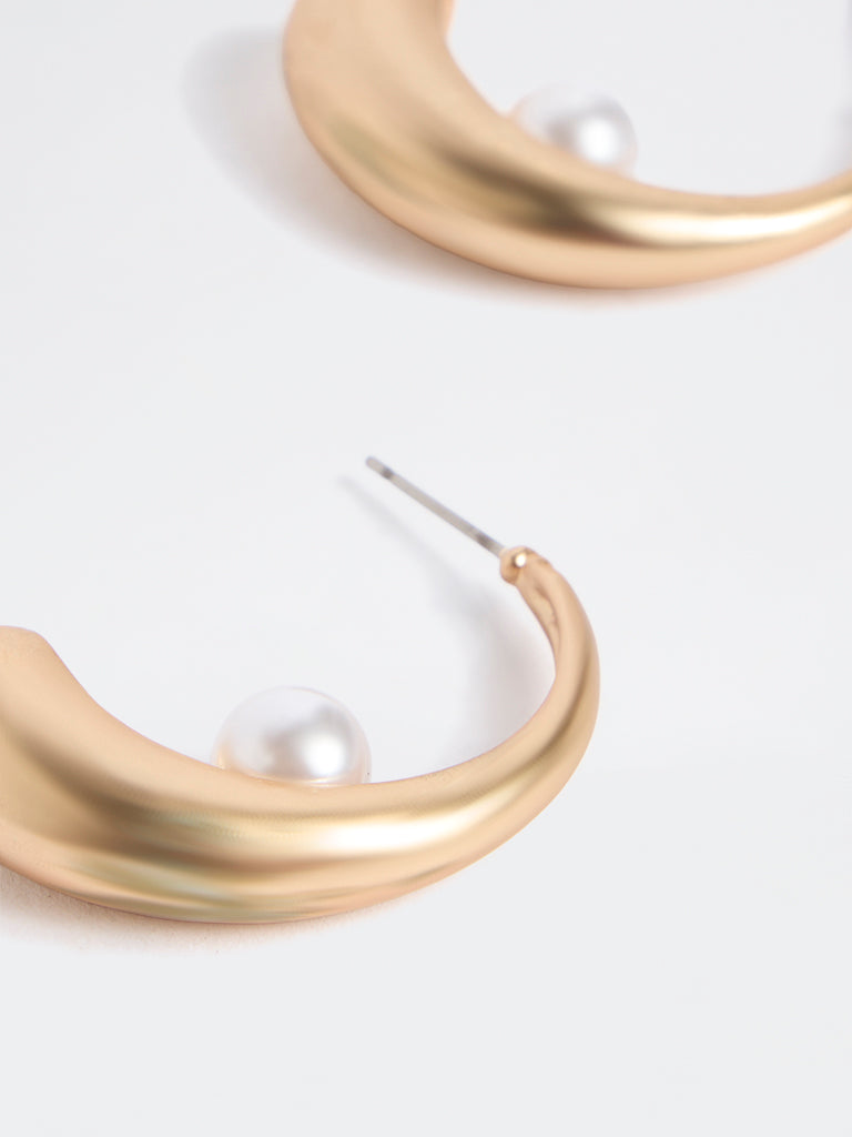 Westside Accessories Gold Statement Hoop Earrings